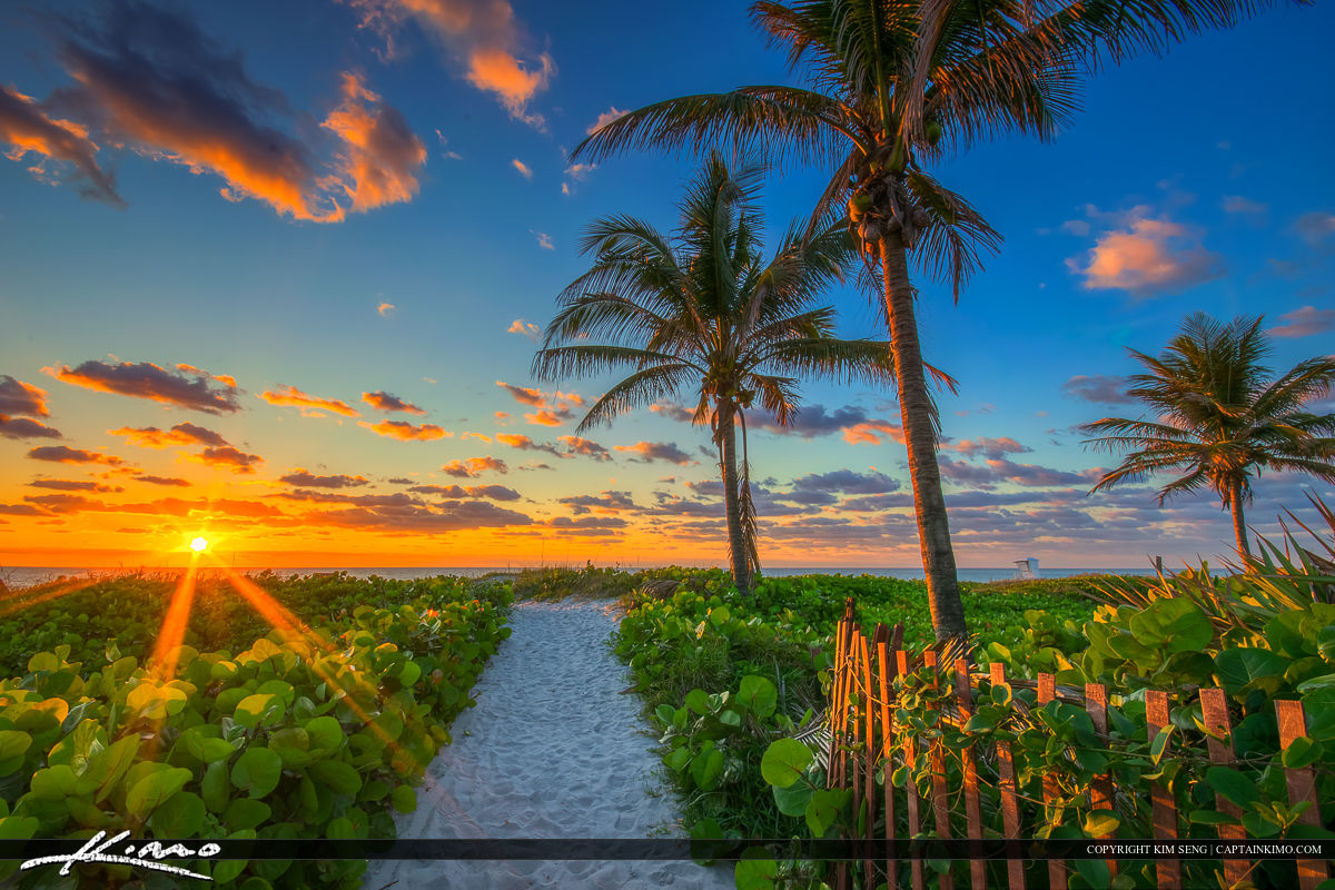 Delray Beach Florida Sunrise At Beach HDR Photography By Captain Kimo
