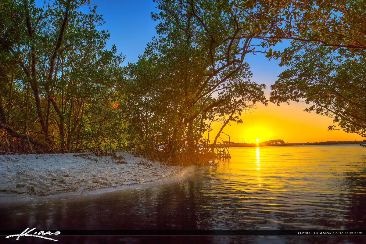 Jensen Beach Florida Sunset at Indian River Lagoon HDR Photography by