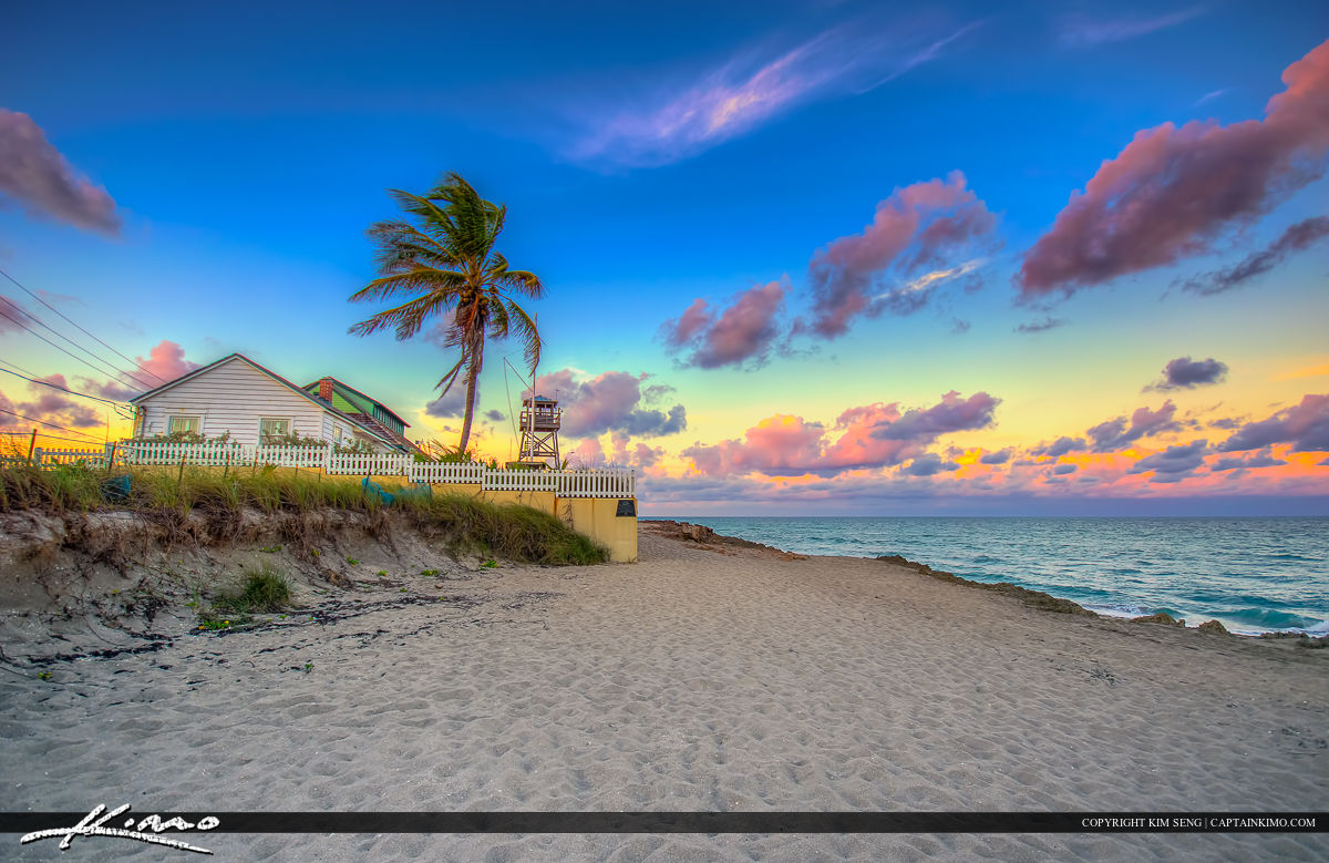 House of Refuge at Beach Stuart Florida Sunset