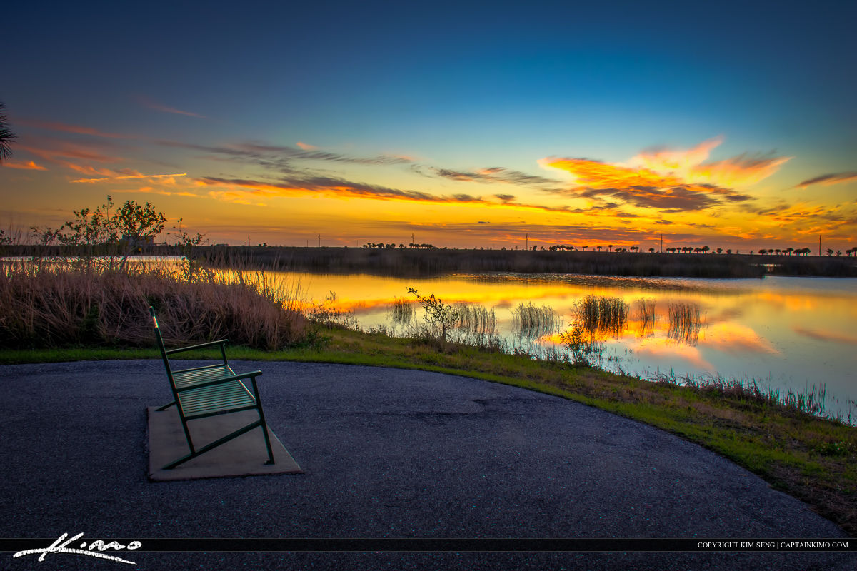 Wellington Preserve Sunset at Wetlands Dark Colors HDR Photography by