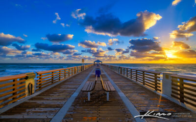 Juno Beach Pier Sunrise Windy Day