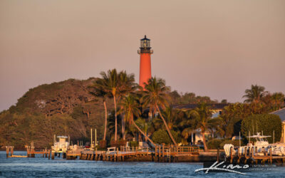 Jupiter Lighthouse Golden Light at Sunrise