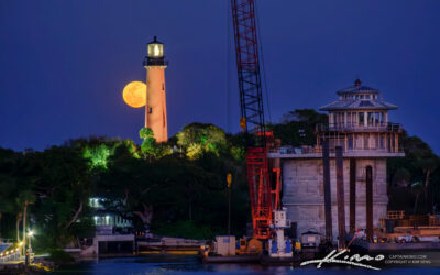 Full Moon Rise at Jupiter Lighthouse February 2024