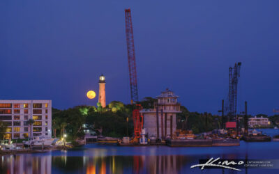 Moonlit Beacon at Jupiter Inlet