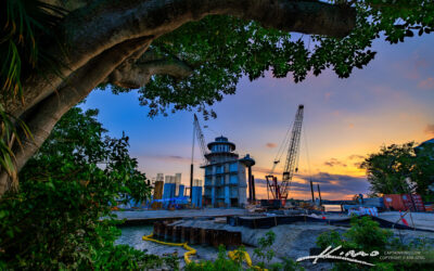 Sunset Construction at US1 Bridge Jupiter Florida