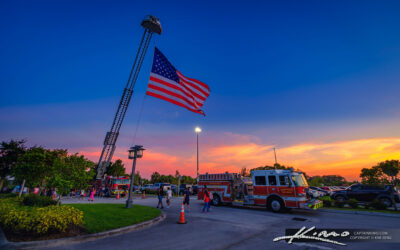 Large Flag Commons Park Royal Palm Beach Sunset