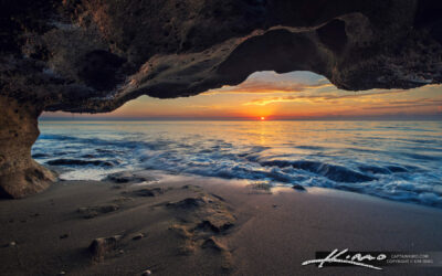 Coral Cove Park Sunrise from Under the Rocks