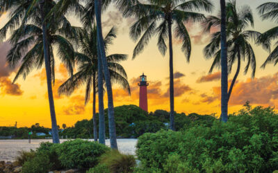 Dubois Park Sunset with Jupiter Lighthouse and Coconut Trees Sep
