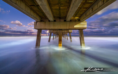 Juno Beach Pier Under the Moon Rise